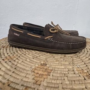 L.L. Bean Men's Dark Brown Leather Loafers Slippers